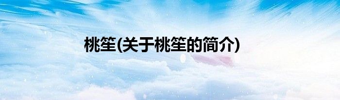 桃笙(关于桃笙的简介)