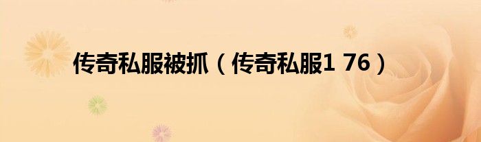 传奇私服被抓（传奇私服1 76）