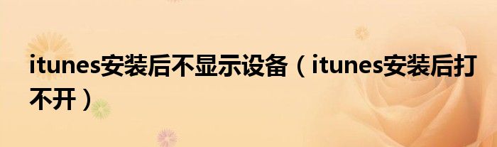 itunes安装后不显示设备（itunes安装后打不开）