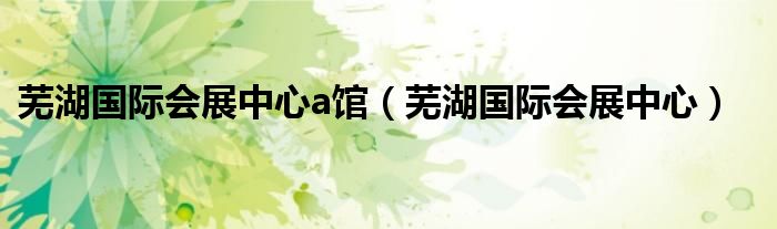 芜湖国际会展中心a馆（芜湖国际会展中心）