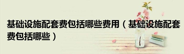 基础设施配套费包括哪些费用（基础设施配套费包括哪些）