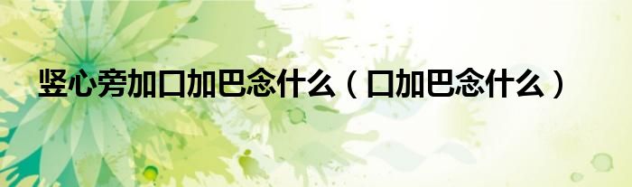 竖心旁加口加巴念什么（口加巴念什么）
