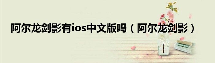 阿尔龙剑影有ios中文版吗（阿尔龙剑影）