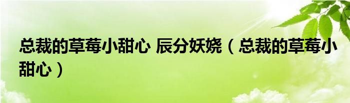 总裁的草莓小甜心 辰分妖娆（总裁的草莓小甜心）