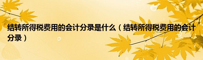 结转所得税费用的会计分录是什么（结转所得税费用的会计分录）